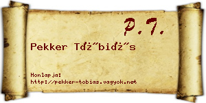 Pekker Tóbiás névjegykártya
